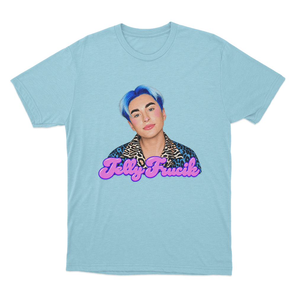 Jelly Frucik Portrait Unisex T Shirt Sky Blue Jelly Frucik Portrait Unisex T Shirt Sky Blue